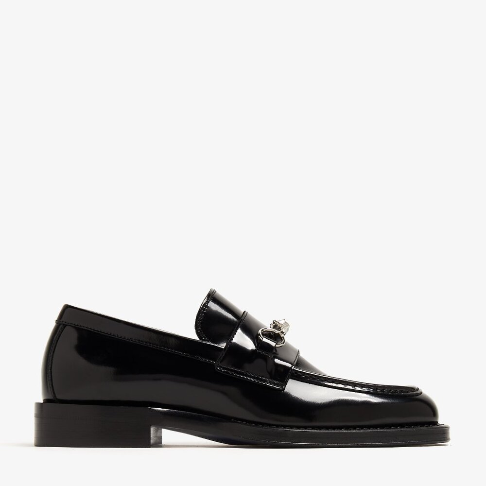 $990- Burberry 8080103 Men's Black Barbed Leather Casual Loafer Shoes - US 9.5 - Picture 1 of 7